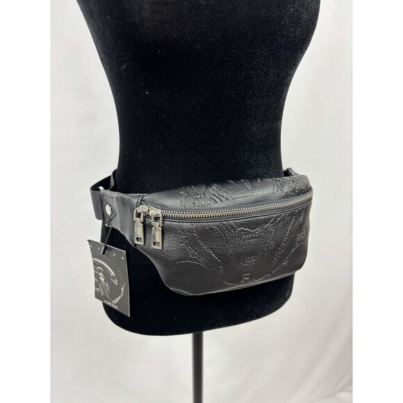 Alien X La Femme En Noir Leather Belt Bag Black One Size Xenomorph Crossbody - Picture 4 of 16